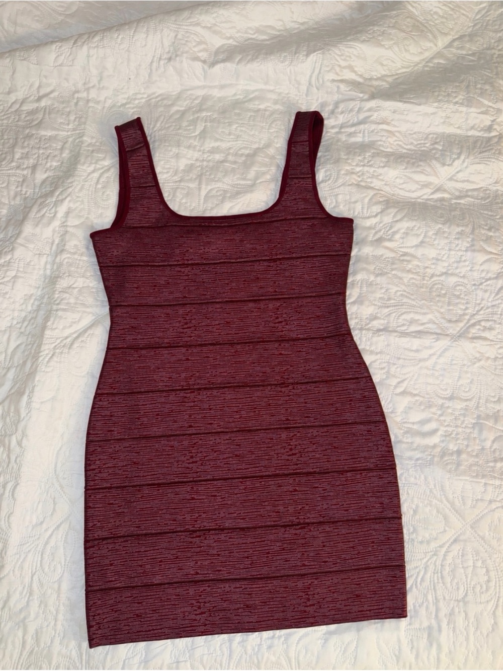Herve Leger Wine Red Bandage Mini Dress